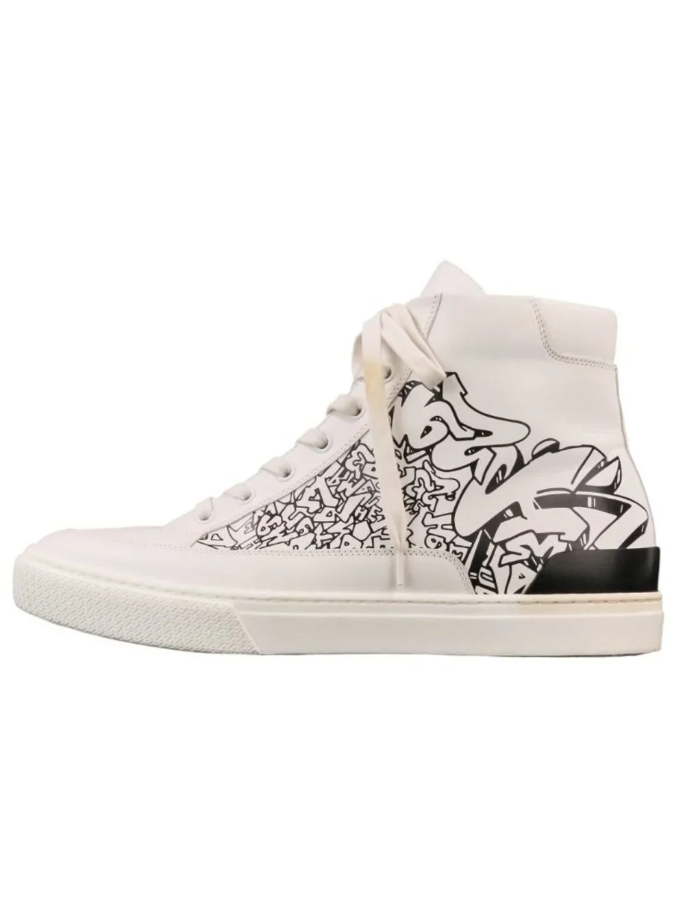 Hermes District Leather High Cut Sneakers White
